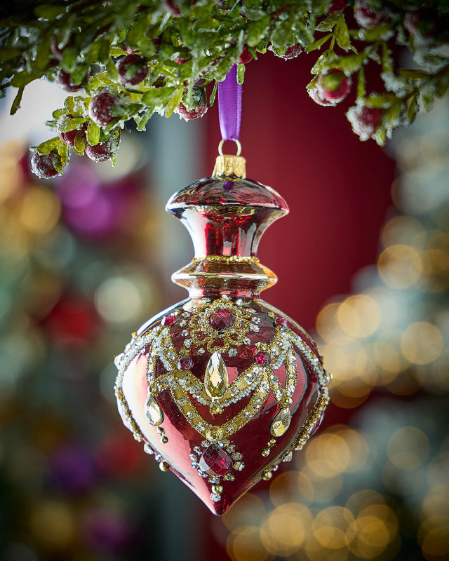 Shiny Burgundy with Gold Accents Ornament
